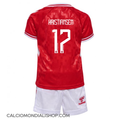 Maglie da calcio Danimarca Victor Kristiansen #17 Prima Maglia Bambino Europei 2024 Manica Corta (+ Pantaloni corti)